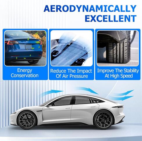 جناح سبويلر خلفي من ECOTRIC متوافق مع طراز Tesla 3 2017-2023 سبويلر خلفي بذيل الجذع، أداء أسود لامع طراز P in Saudi Arabia