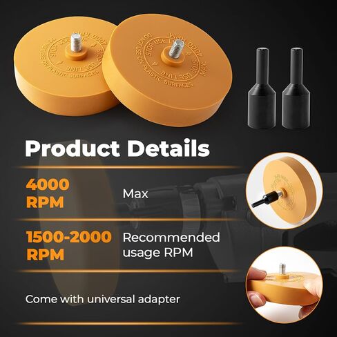 Gomake Decal Remover Eraser Wheel Tool Kit with Drill Adapter Vinyl Decal Adhesive Removal Tool with Razor Blade Scraper for Removing Pinstripes, Stickers, Adhesive Vinyl Decals from Cars in Saudi Arabia