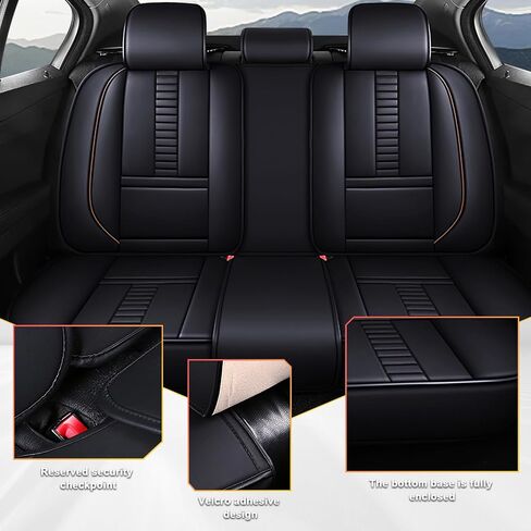 for GMC Sierra 1500/2500/3500 Denali SLT AT4 AT4X Base Seat Covers 2007-2025, Waterproof Leather Compatible Airbag Truck Seat Protectors (Full Set, Black-Red) in Saudi Arabia