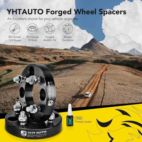 محولات عجلات YHTAUTO 4x108 إلى 4x100 مم 1 بوصة تناسب Ford، Mercury Models، Focus، EcoSport، Fiesta، Cougar-Only تعمل مع عجلات 4x100، 4 محولات إطارات عجلة العروة مع M12x1.5، 78.1 مم تجويف مركز العجلة in Saudi Arabia