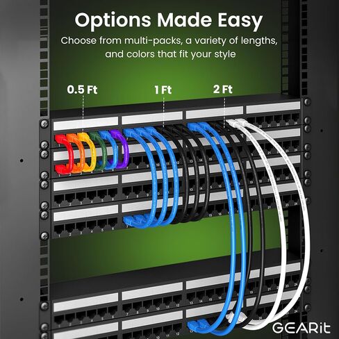 GearIT 5 Pack، كابل Cat 6 Ethernet Cat6 Snagless Patch 25 قدم - سلك شبكة LAN للكمبيوتر، أزرق - متوافق مع 5 منافذ Switch POE 5port Gigabit in Saudi Arabia