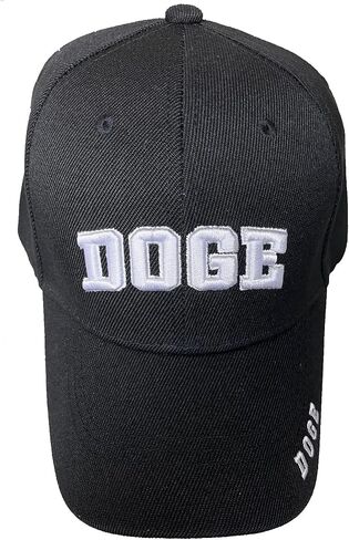 Doge Department of Government Efficiency Embroidered 3D HAT Black with White Logo Baseball Ball Cap Elon Musk Costume Funny Novelty hat in Saudi Arabia