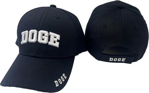 Doge Department of Government Efficiency Embroidered 3D HAT Black with White Logo Baseball Ball Cap Elon Musk Costume Funny Novelty hat in Saudi Arabia