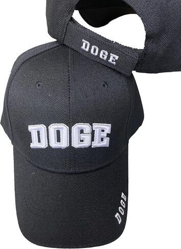 Doge Department of Government Efficiency Embroidered 3D HAT Black with White Logo Baseball Ball Cap Elon Musk Costume Funny Novelty hat in Saudi Arabia