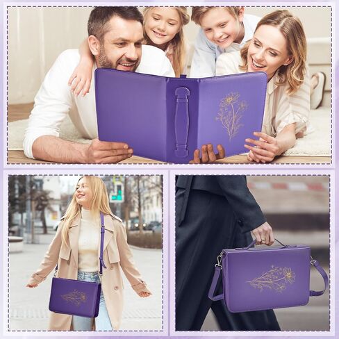 19PCS Floral Bible Cover for Women PU Leather Bible Cases Bible Journaling Kit for Girls Bible Bag with shoulder strap &Book Marker 10.47*7.48*2.17in Highlighter Pens Christian Gift Khaki in Kuwait