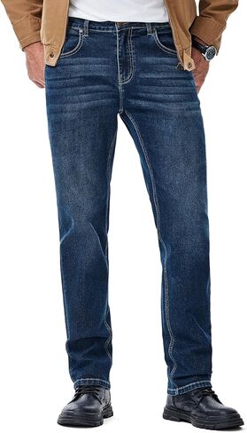 JMIERR Men's Jeans Regular Fit Straight Stretch Classic Casual Denim Pants in Saudi Arabia
