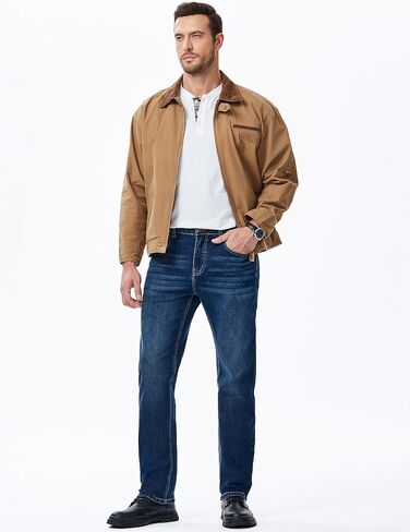 JMIERR Men's Jeans Regular Fit Straight Stretch Classic Casual Denim Pants in Saudi Arabia