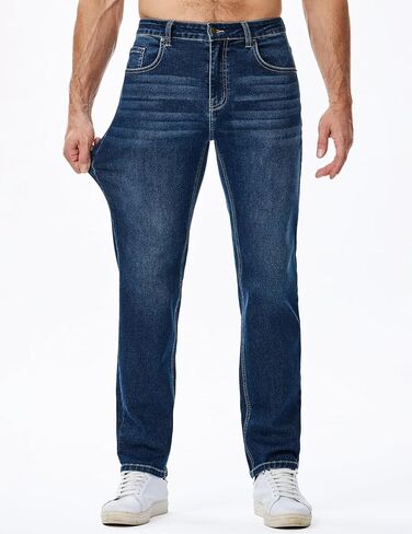 JMIERR Men's Jeans Regular Fit Straight Stretch Classic Casual Denim Pants in Saudi Arabia