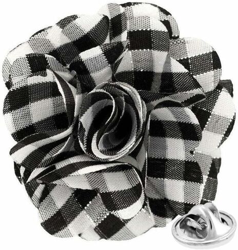 Premium Men's Formal Plaid Flower Lapel Pin - Boutonniere for Men, Flower Brooch Pin in Saudi Arabia