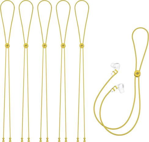 5 pcs Pack, Anti-Lost Soft Silicone Strap Lanyard Rope for Wireless Earbuds Earphones, Double Ring Lock Technology, Adjustable Length, Floats Water, Fits Any AirPods, Other Wireless Earphones in Saudi Arabia