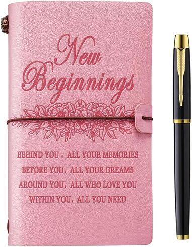 New Beginning Gifts for Women, Leather journal Notebook Divorce Gifts for Women Break Up Gifts for Women, Farewell Gifts Going Away Gifts Leaving Job Gifts New Job Gifts for Friends and Coworkers in Kuwait