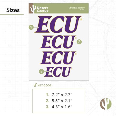 Desert Cactus East Carolina University Pirates ECU Stickers Vinyl Decals Laptop Water Bottle Car Scrapbook 11.39x8.98 Sheet T3 (Type 3-1) in Saudi Arabia