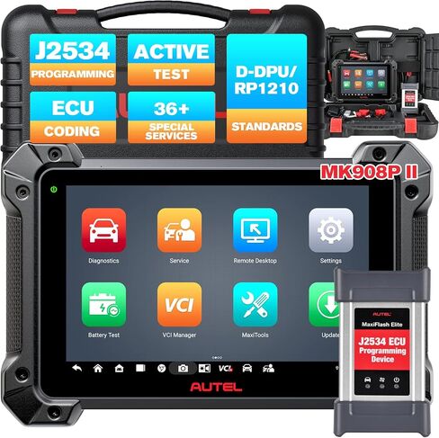 Autel MaxiCOM MK908 Pro II: 2025 J2534 ECU أداة مسح ترميز البرمجة، ترقية MaxiSys MS908S Pro MSElite، نفس البرمجة مثل خدمة MS Ultra MS919 MS909,38+، اختبار نشط، 4+128G، Android 10 in Saudi Arabia