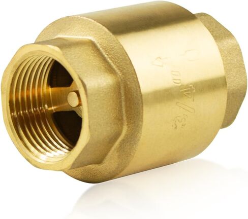 Vertical Spring Check Valve, 1" Thread Brass Check Valve, Easy to Install, One Way Backflow Control Check Valves for Plumbing Water Boiler Heating System (DN25) in Kuwait