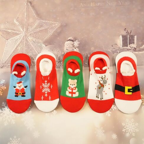 5 Pairs of Women's Cute Cartoon Christmas-Themed Socks for The Autumn And Winter Season Christmas Gifts for Family and Friends in Saudi Arabia