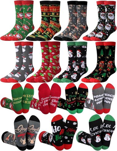 8 Pairs Novelty Black Santa Christmas Socks Funny African American Santa Crew Socks for Christmas Stocking Stuffers in Saudi Arabia