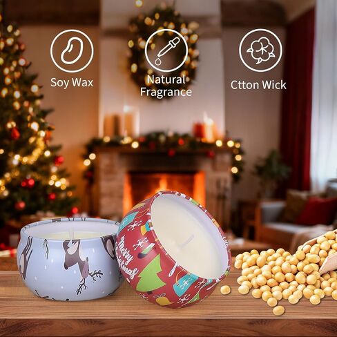 Christmas Candle Set, 8 Pack Christmas Scented Candles, 20oz Scented Candle Gift for Women Men, Aromatherapy Soy Wax Candles with Holiday Scents, Idea for New Year, Winter Décor，Party Decor in Saudi Arabia