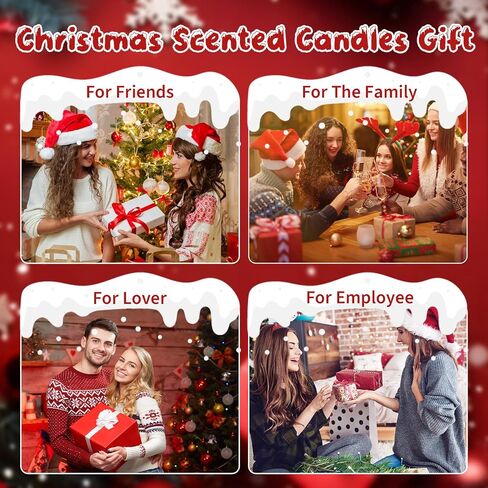 Christmas Candle Set, 8 Pack Christmas Scented Candles, 20oz Scented Candle Gift for Women Men, Aromatherapy Soy Wax Candles with Holiday Scents, Idea for New Year, Winter Décor，Party Decor in Saudi Arabia