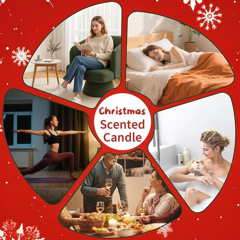 Christmas Candle Set, 8 Pack Christmas Scented Candles, 20oz Scented Candle Gift for Women Men, Aromatherapy Soy Wax Candles with Holiday Scents, Idea for New Year, Winter Décor，Party Decor in Saudi Arabia