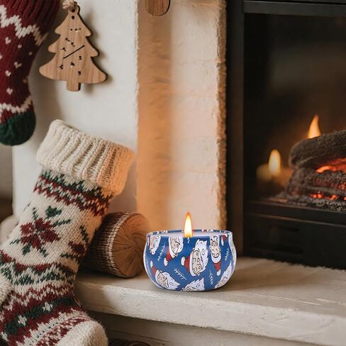 Christmas Candle Set, 8 Pack Christmas Scented Candles, 20oz Scented Candle Gift for Women Men, Aromatherapy Soy Wax Candles with Holiday Scents, Idea for New Year, Winter Décor，Party Decor in Saudi Arabia