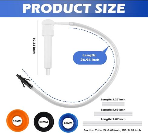 Transmission Fluid Pump Kit,Gear Oil Pump for Quart Bottle Wide Mouth & Gallon Bottle,Gear Oil Transfer Pumps Kit with 4-Size Bottles Cap Adapters in Size 38mm/40mm/43mm/50mm in Saudi Arabia