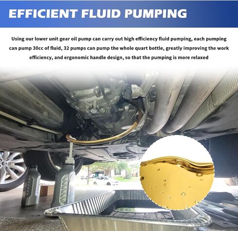 Transmission Fluid Pump Kit,Gear Oil Pump for Quart Bottle Wide Mouth & Gallon Bottle,Gear Oil Transfer Pumps Kit with 4-Size Bottles Cap Adapters in Size 38mm/40mm/43mm/50mm in Saudi Arabia