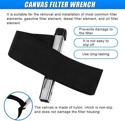 Nylon Strap Oil Filter Wrench, 1/2" Drive Strap Wrench, Heavy Duty Oil Filter Removal Tool, Adjustable Oil Change Tools, No-Slip Removal Tool for Engine Filters, Conduit & Fitting (1PC) in Saudi Arabia