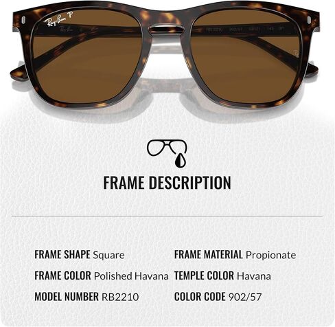 نظارات شمسية Ray-Ban RB2210 مربعة الشكل للرجال والنساء مع مجموعة نظارات RAYBAN الرسمية in Saudi Arabia