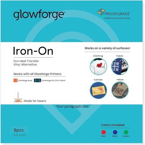 Glowforge Proofgrade Laser Engraver Essentials Bundle - Eco Iron-on Heat Transfer Sheets, Acrylic, and Hardwood - 11 Pieces Total in Saudi Arabia