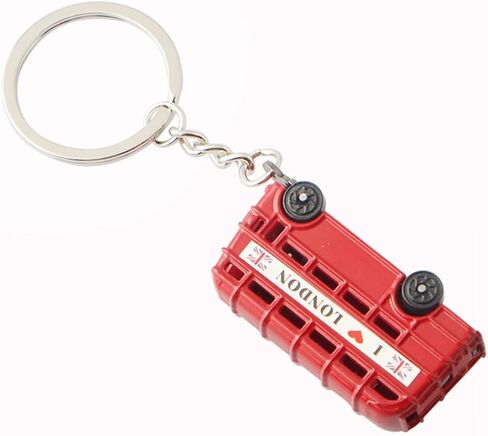 SUPVOX 16 Pcs London Double Decker Bus and Telephone Booth Metal Keychains Set - Creative Keychain Accessories for Souvenirs (2 Buses + 2 Phone Booths, Red) in Saudi Arabia