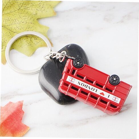 SUPVOX 16 Pcs London Double Decker Bus and Telephone Booth Metal Keychains Set - Creative Keychain Accessories for Souvenirs (2 Buses + 2 Phone Booths, Red) in Saudi Arabia