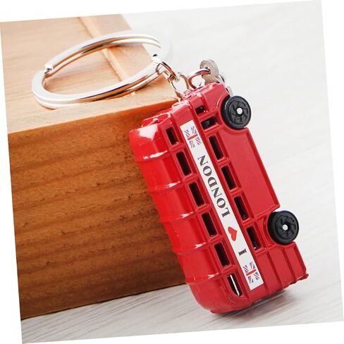 SUPVOX 16 Pcs London Double Decker Bus and Telephone Booth Metal Keychains Set - Creative Keychain Accessories for Souvenirs (2 Buses + 2 Phone Booths, Red) in Saudi Arabia