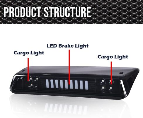 LED Brake Lights Compatible with Ford F150 2004-2008/Lobo Tail Brake Cargo Lamp I Type（Clear Lens Black Bottoms） in Saudi Arabia