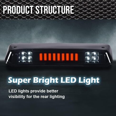 LED Brake Lights Compatible with Ford F150 2004-2008/Lobo Tail Brake Cargo Lamp I Type（Clear Lens Black Bottoms） in Saudi Arabia