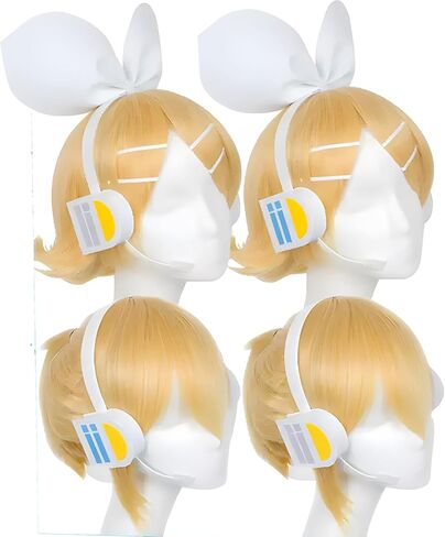Music cosplay props headphones Hairpin headwear, 3 characters, Hairclip headphone, blue hair Future Costume Headwear Earphone (L Grey) in Saudi Arabia