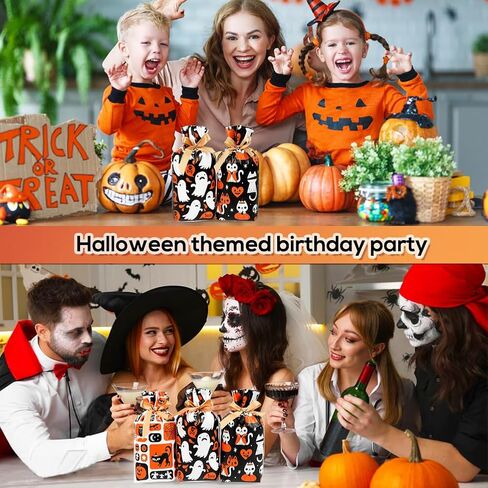 HRX Package 50pcs Halloween Treat Bags, 5.8x9x2.4 inch Drawstring Candy Bags Small Goodie Bags for Trick or Treat in Kuwait
