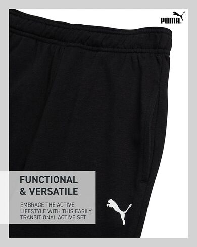 طقم الركض للأولاد من بوما - بلوفر بغطاء للرأس من الصوف الناعم مكون من 3 قطع، تي شيرت بأكمام قصيرة وبنطال الركض للأولاد (4-16) in Kuwait