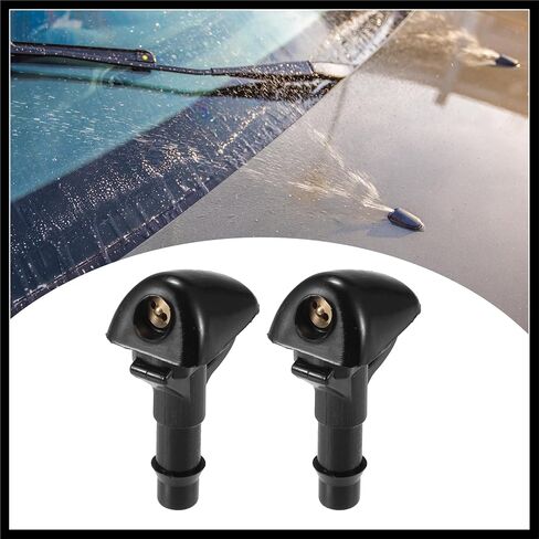 Windshield Wiper Washer Nozzle Spray Jet Fit for Nissan Frontier 2006-2013 - Pack of 2 Black Durable Material in Saudi Arabia