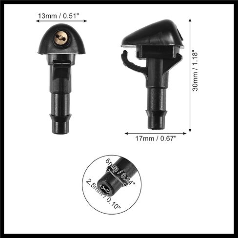 Windshield Wiper Washer Nozzle Spray Jet Fit for Nissan Frontier 2006-2013 - Pack of 2 Black Durable Material in Saudi Arabia