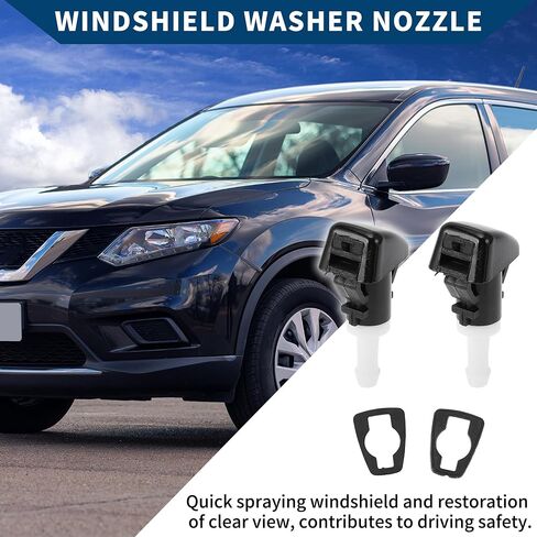 No.5303834AB/68024312AB Windshield Washer Nozzle for Jeep Patriot 2008-2013 / Front Windshield Spray Nozzles Wiper Spray Washer Jet/Durable/ABS / 2 Pcs Black White in Saudi Arabia