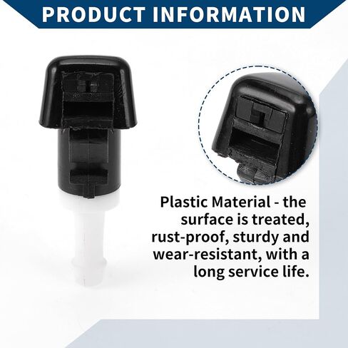 No.5303834AB/68024312AB Windshield Washer Nozzle for Jeep Patriot 2008-2013 / Front Windshield Spray Nozzles Wiper Spray Washer Jet/Durable/ABS / 2 Pcs Black White in Saudi Arabia