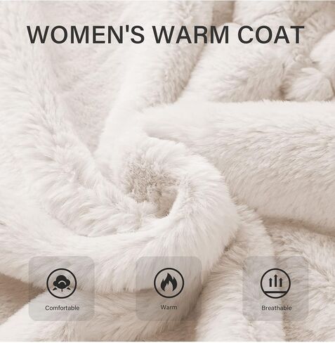 Bellivera Womens Leopard Print Fleece Coat, Spring and Winter Fashion Fuzzy Jacket Faux Fur Fluffy Cardigan Overcoat in Kuwait
