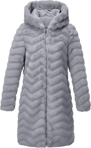 Bellivera Womens Leopard Print Fleece Coat, Spring and Winter Fashion Fuzzy Jacket Faux Fur Fluffy Cardigan Overcoat in Kuwait