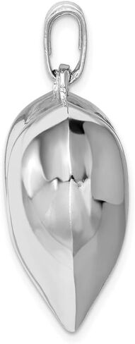 925 Sterling Silver Rhodium-plated Puffed Heart Pendant (L- 1.14 Inch, W- 1.10 Inch) in Saudi Arabia