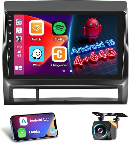 (8 Core 4G+64G) Inefala for Toyota Tacoma 2005-2013 Android 13 Radio Dash Kit with Wireless Carplay & Android Auto 9" Touchscreen Stereo with WiFi GPS BT DSP 4G Antenna FM/RDS/AM Mic Backup Camera in Kuwait
