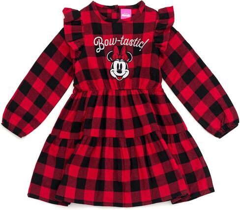 Disney Minnie Mouse Girls Flannel Dress Toddler to Big Kid Sizes (2T - 12) in Saudi Arabia