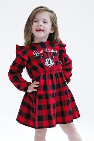 Disney Minnie Mouse Girls Flannel Dress Toddler to Big Kid Sizes (2T - 12) in Saudi Arabia