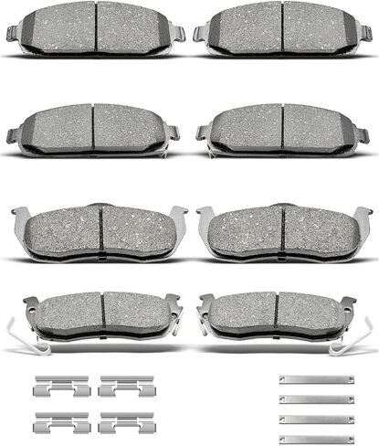 D1080 D1041 8pcs Ceramic Front Rear Brake Pads With Clips Fit For 2006-2010 For Jeep Commander,2005-2010 For Jeep Grand Cherokee in Saudi Arabia