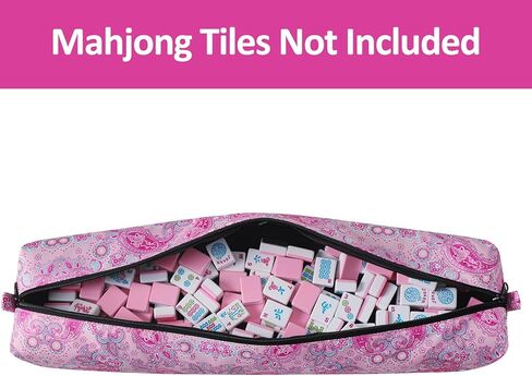 Empty Mahjongg Tile Bag,Thickened Blue Printed Soft American Mahjong Tiles Bag(Case Only) in Kuwait