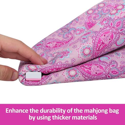 Empty Mahjongg Tile Bag,Thickened Blue Printed Soft American Mahjong Tiles Bag(Case Only) in Kuwait